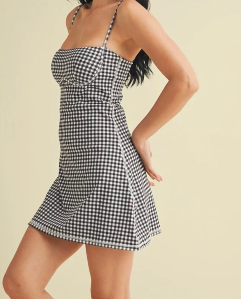 black and white athletic dress Mollie Wrap a wrap tie skirt with a built Kimberly C athletic dress |