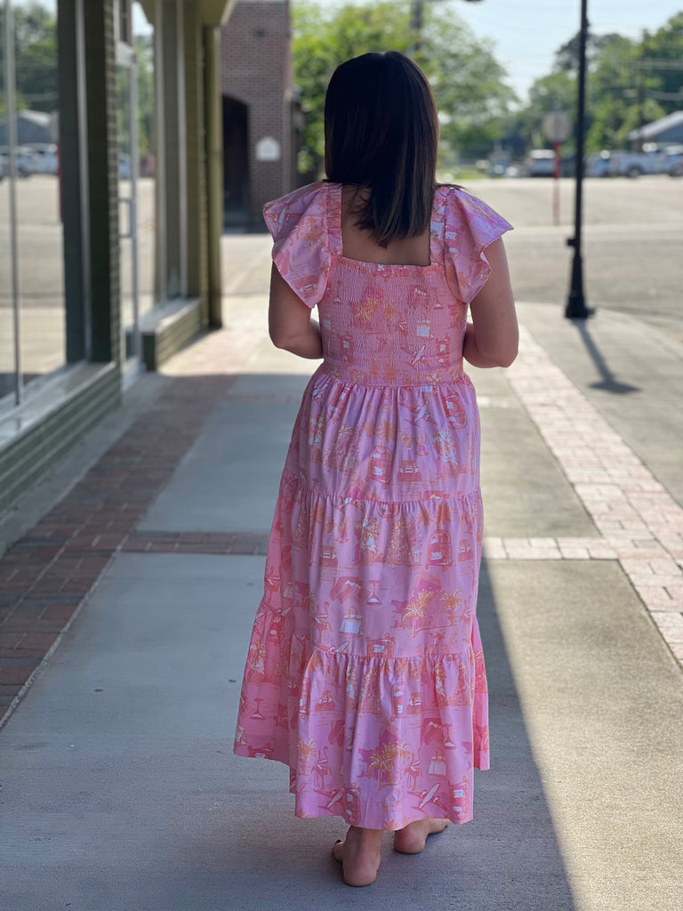 Sunset Toile maxi dress
