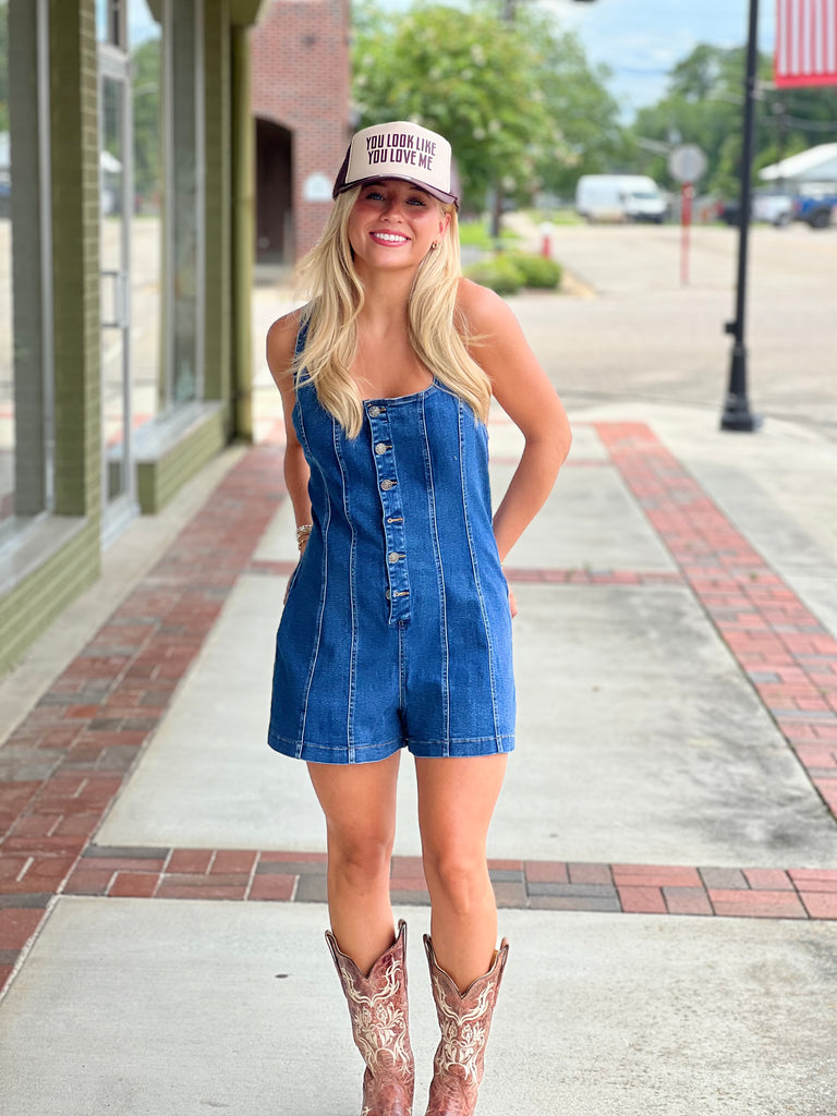 Callie denim romper